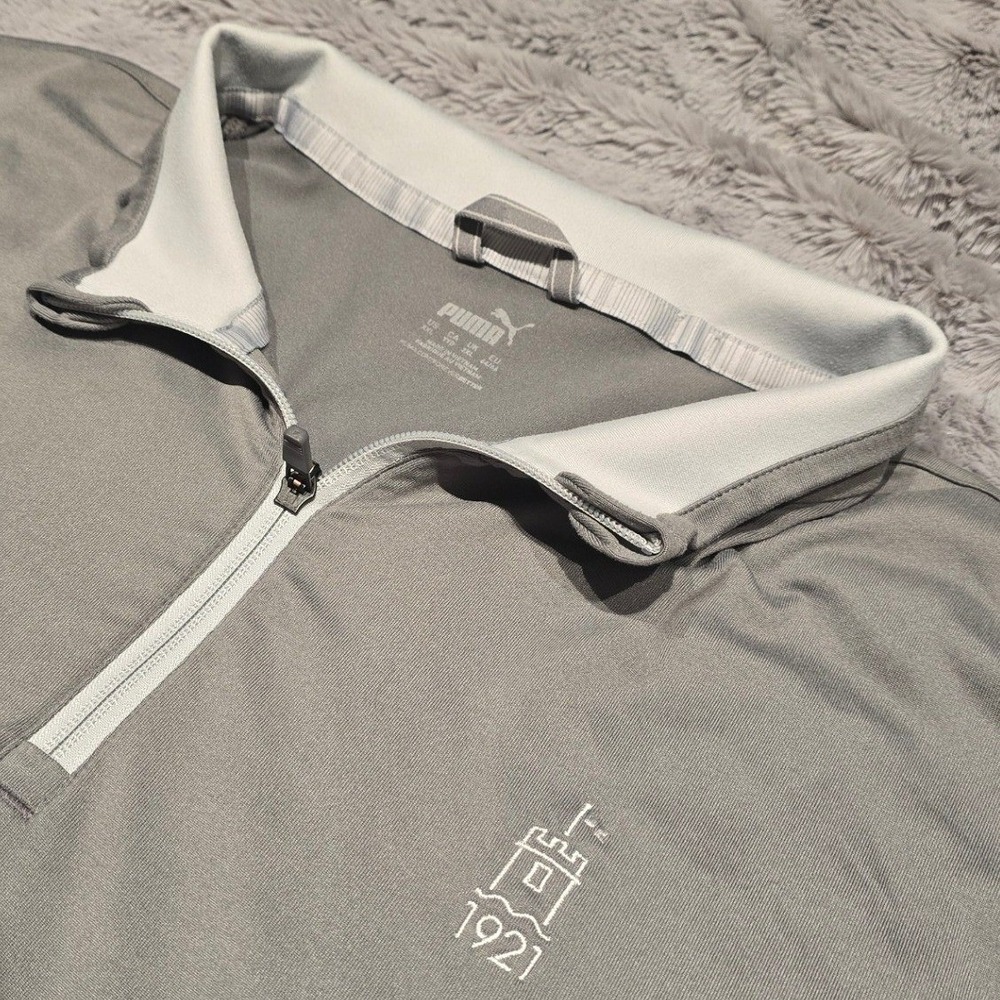 Puma Golf Mens XXL‎ Gray 1/4 Zip Pullover Shirt 1921 Rye Golf Club Long Sleeve